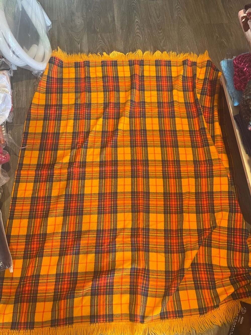 Highland Wool Blend Tartan Blanket Throw Extra Warm Buchanan Autumn